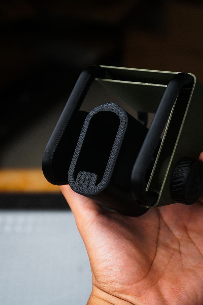 Bottom view of handheld fan dock